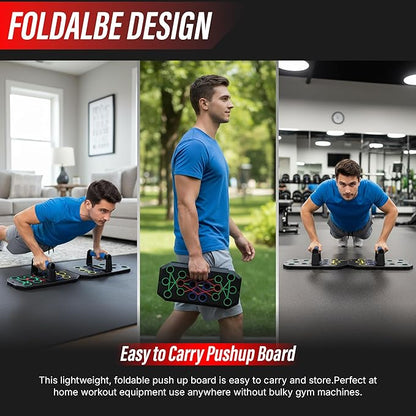 20 in 1 Push Up Board for Men – Multi Functional Pushup Board System, At Home Workout Equipment for Chest, Arms & Shoulders – Professional Fitness Floor Exercise & Strength Training Equipment