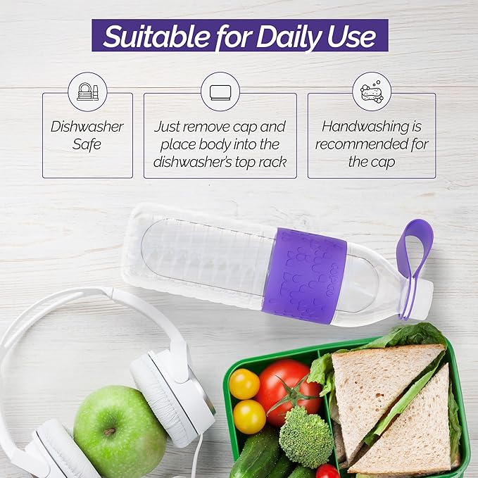 Copco Hydra 20 oz Water Bottle, Set of 2 with Carrying Loop – Leak Proof, BPA Free Tritan, Dishwasher Safe, Twist-Open Body, Non-Slip Silicone Grip, Perfect for Gym, Travel & Everyday Use (Purple)