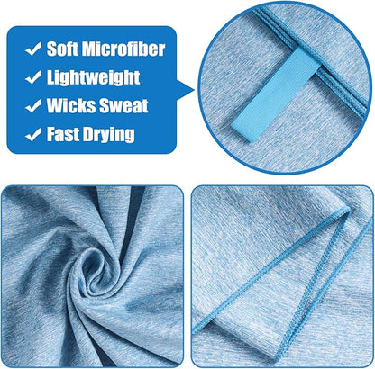 Quick Dry Microfiber Camping Towel, Large Towel for Beach Travel Gym Body Sweat Hiking Yoga Swimming Pool(Blue, 31.5X70 Inch)