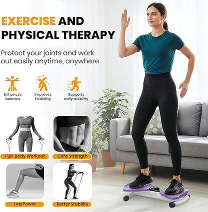 Ronai Waist Twister Machine with Resistance Bands – Adjustable Ab Twister Board for Home Fitness, Dual Pedals, Quiet Rotation, Tracks Time/Reps/Calories, 300 Lbs Capacity