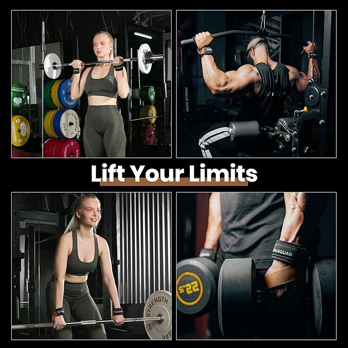 ALPHASQUAD Lifting Straps for Weightlifting – Heavy Duty Wrist Straps for Weightlifting with 7mm Thick Padded Cotton Wraps, 22.5" Long, 1.5" Wide – Deadlifts, Strength Training, Powerlifting, Men & Women