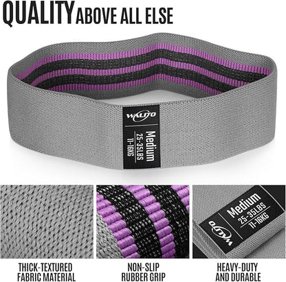 WALITO Resistance Bands for Working Out, Fabric Exercise Bands for Legs and Butt, Workout Bands for Women and Men, Booty Band for Yoga Starter Set, Pilates, Rehab, Fitness and Home Workout