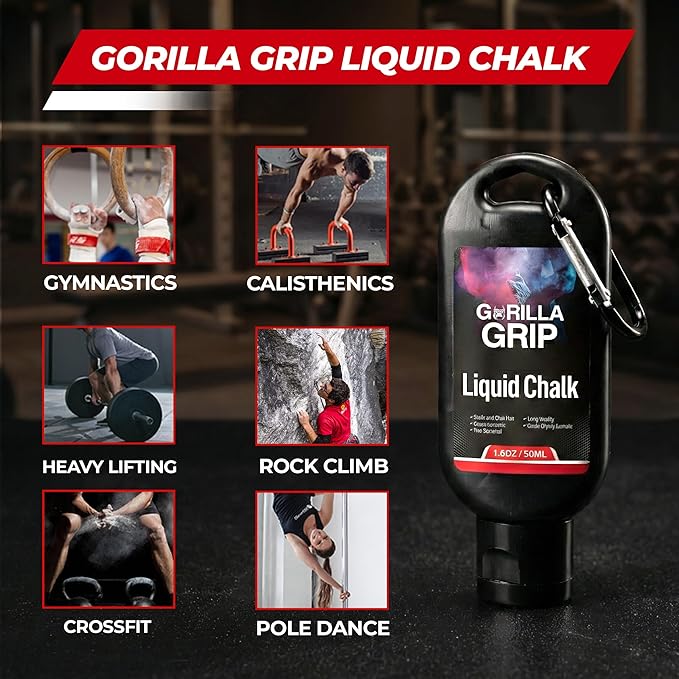 Liquid Chalk for Gym & Sports-Extra Strong Grip Lifting Chalk for Fast Drying,Weightlifting,Rock Climbing & Pole Fitness