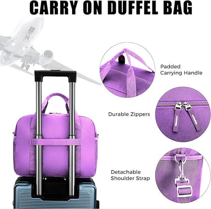 14 inch Small Gym Bag for Men & Women, Mini Duffle Bag for Travel Sports, Lightweight Carry On Duffel Bag, Purple