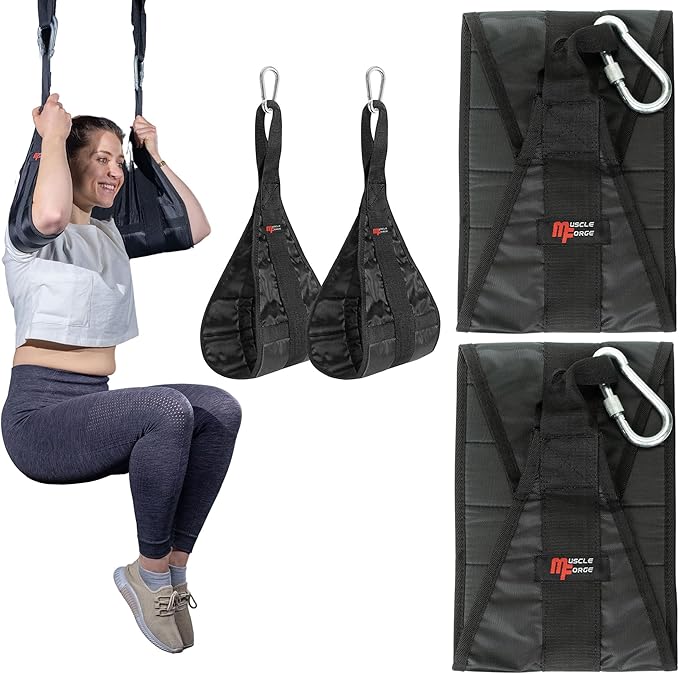 Hanging Ab Straps for Pull Up Bar - Professional Ab Straps & Hanging Abdominal Slings - Training Equipment with Bar Attachment (Pair)