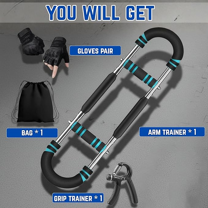 Zentro Cart Twister Arm Trainer for Men & Women(40- 130 lb), 3 Adjustable Arm and Chest Trainer, Chest Exercise Workout | Home Gym Calisthenics Equipment for Full Body.