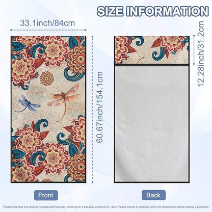 Bulopur Boho Floral Dragonfly Car Seat Towel Cover After Gym Workout Beach Swimming Sweating Car Seat Cover Fits for Car SUV Sedan Truck Front Seats