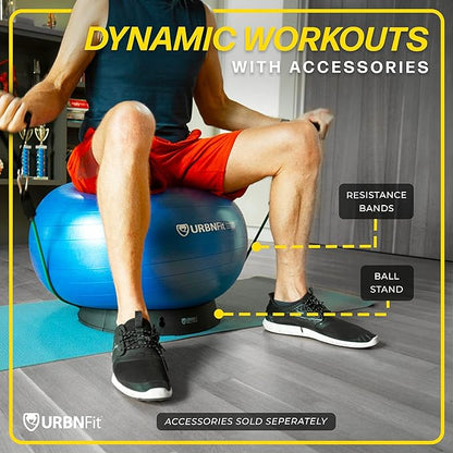URBNFit Exercise Ball - Yoga Ball for Workout Pregnancy Stability - AntiBurst Swiss Balance Ball w/ Pump - Fitness Ball Chair for Office, Home Gym