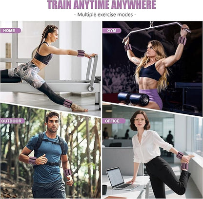 Wrist & Ankle Weights for Women and Men, 2lbs/4lbs Pairs Adjustable Silicone Weighted Bangles for Arm & Leg Workouts, Perfect for Pilates, Barre, Yoga, Walking & Home Fitness 24055