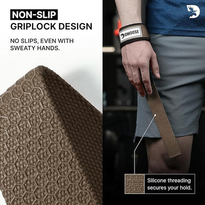 DMoose Fitness Lifting Straps 24" (Pair) - 5mm Padded Durable Wrist Straps for Weightlifting & Powerlifting - Cotton Lifting Strap with Silicone Grip for Men & Women - Deadlift Strap for Gym Workout