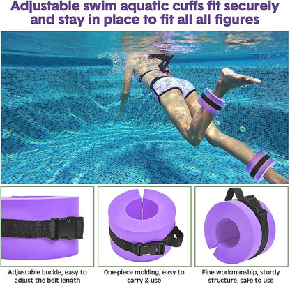 5 Pcs Pool Aquatic Exercise Set Including 2 Lightweight Water Dumbbells, 2 Ankle Swimming Weights, and Swim Belt Water Exercise Equipment for Aquatic Aerobics