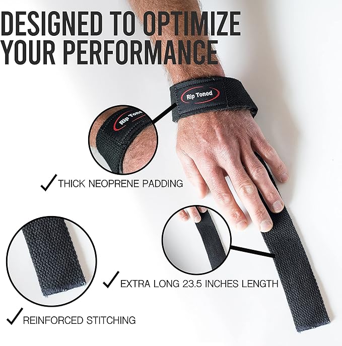 Rip Toned Wrist Wraps & Lifting Straps Combo – Dynamic Duo Push & Pull Support for Weightlifting – Wrist Support Wraps + Padded Grip Straps for Bench, Deadlifts, Rows & Pull-Ups (Men & Women)