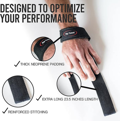 Rip Toned Wrist Wraps & Lifting Straps Combo – Dynamic Duo Push & Pull Support for Weightlifting – Wrist Support Wraps + Padded Grip Straps for Bench, Deadlifts, Rows & Pull-Ups (Men & Women)