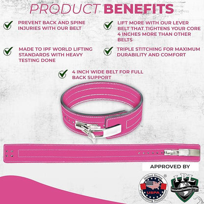 Flexz Fitness Lever Weight Lifting Belt Leather - 10MM 13MM Powerlifting Gym Belts for Men & Women - Lower Back Support for Weightlifting Deadlifts Squats Heavy Duty IPF Bodybuilding