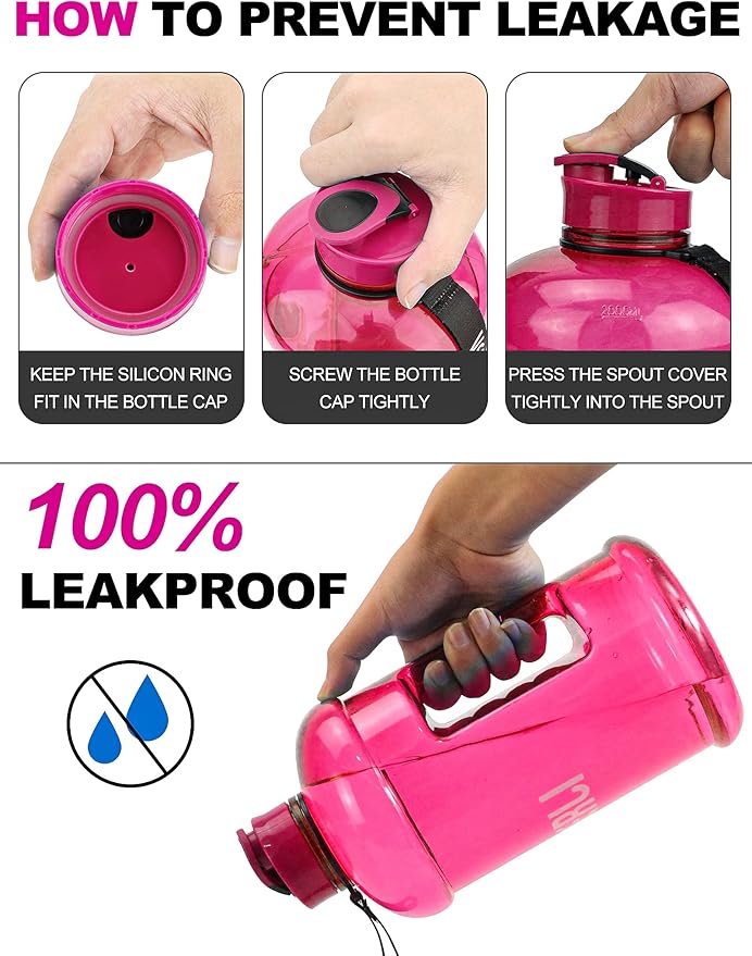 VENNERLI Portable Large Plastic Water Bottle - BPA-free Half Gallon Reusable 2 Liter Water Jug for Outdoor Hiking Fitness Travel Camping Cycling