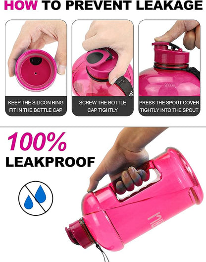 VENNERLI Portable Large Plastic Water Bottle - BPA-free Half Gallon Reusable 2 Liter Water Jug for Outdoor Hiking Fitness Travel Camping Cycling