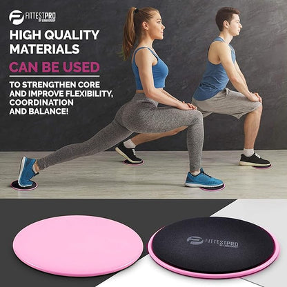 Limm Core Sliders for Working Out - Exercise Sliders Fitness, Stability, Ab, Legs & Full Body (Set of 2) - Bonus Carry Bag & Workout Ebook - Gym Gliding Disc Pads for Hardwood, Carpet & More