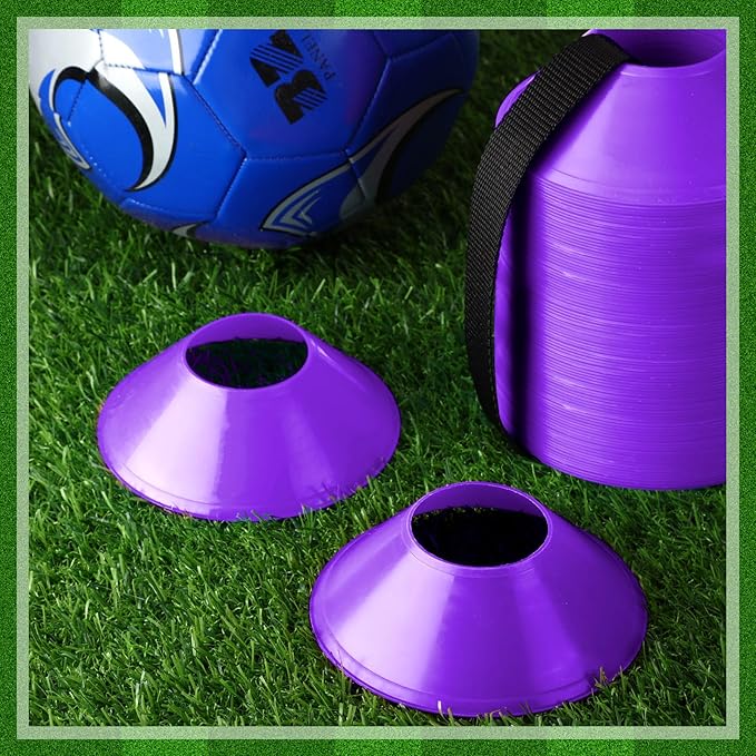 Hanaive 100 Pieces Mini Soccer Cones for Sport Drills 5 Inch Agility Disc Cones with Accessories for Kids Football Training