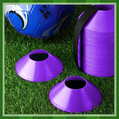 Hanaive 100 Pieces Mini Soccer Cones for Sport Drills 5 Inch Agility Disc Cones with Accessories for Kids Football Training