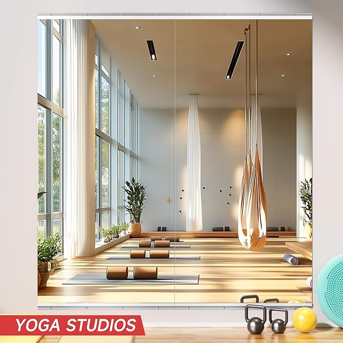83"x40" 2-Piece Home Gym Mirror Set, Large Full Body Wall-Mounted Workout Mirror, 4MM Tempered Glass for Yoga, Pilates, Dance Studio with Installation Kit
