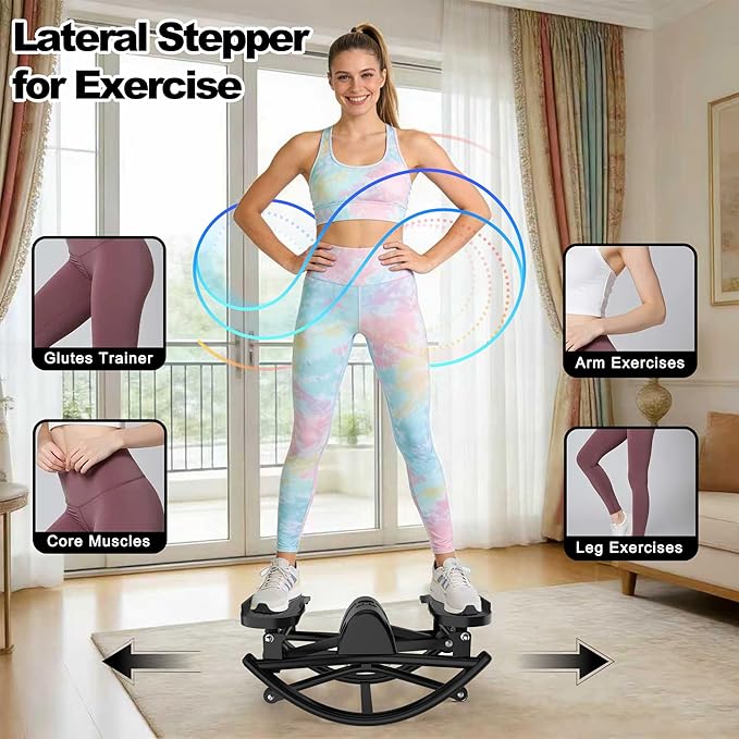 Rocking Stepper for Exercise at Home, 2026[New Vision] Motion Stair Stepper with Resistance Bands & Balance Board, Low-Impact Full Body Workout Equipment, Stable Structure Exercise Equipment
