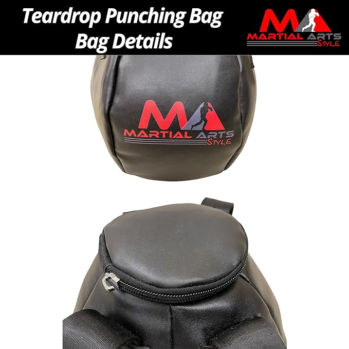 Wrecking Ball Punching Bag, Professional Boxing Teardrop Body Snatcher Bag for Training MMA Kickboxing Muay Thai, Round Shaped Heavy Bag (Unfilled)