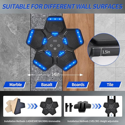 Music Boxing Machine for Adults and Kids, Smart Bluetooth Boxing Training Equipment with Gloves, Target Workout Equipment for for Home, Office