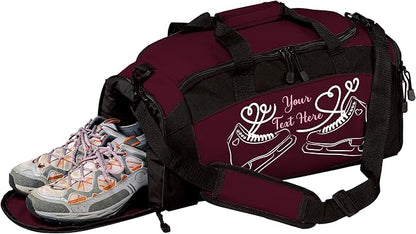 Personalized Figure Skating Duffle Bag with Name – Custom Ice Skating Team Gear Bag for Girls, Competition & Rink Practice Travel Bag