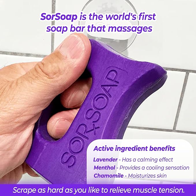 Pro Bundle | Muscle Scraper Soap Bars & SORTOOL Pro Myofascial Release Tool | Fascia Massage Recovery & Deep Clean | 2 Bars, Tool, Holder, & Exfoliating Bag Included