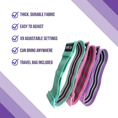 Adjustable Fabric Resistance Bands Set, Non Slip Resistance Bands for Enhanced Toning, One Size Fits All Workout Booty Bands for Women