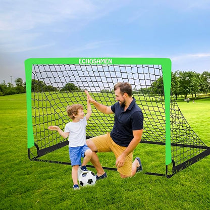 Kids Soccer Goals for Backyard, 2 of 6 x 4 ft Kids Soccer Goal Set Soccer Net with 10 Soccer Cones, Agility Ladder & Carry Bag, Portable Soccer Training Equipment.