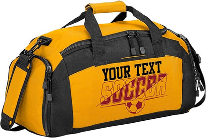 Personalized Soccer Duffel Bag with Shoe Compartment – Custom Name Sports Bag for Boys & Girls – Soccer Practice & Travel Gear Bag