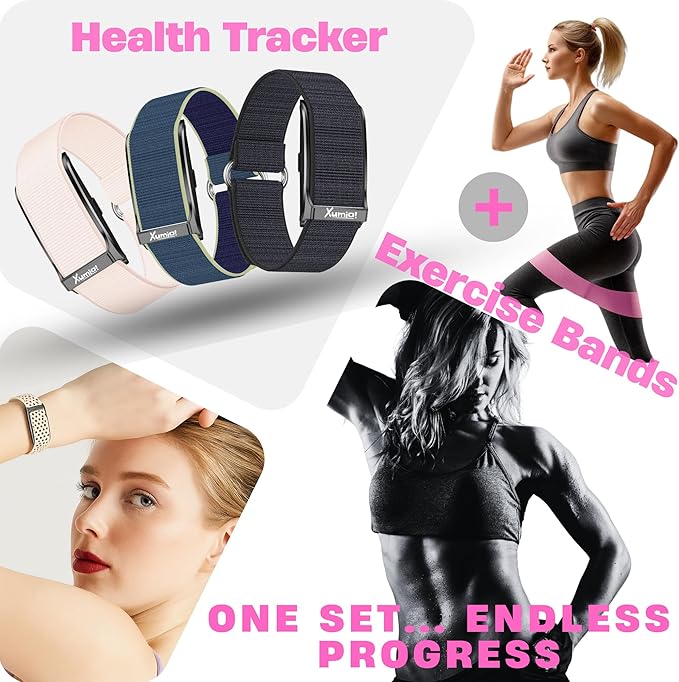 Screenless - Smart Health & Activity Tracker with 3 Premium Resistance Bands | Track Heart Rate, Sleep & Activity | Tone, Strengthen & Sculpt at Home or on The Go