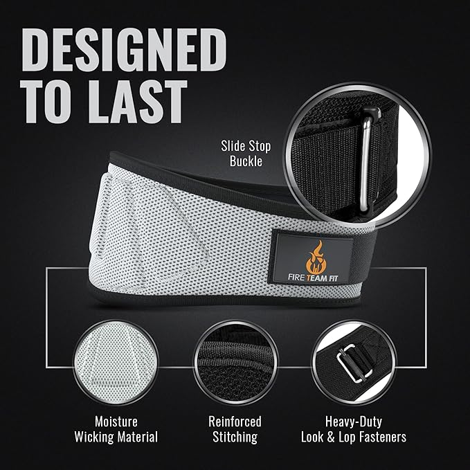 Weight Lifting Belt for Men and Women, 6 Inch, Bodybuilding & Fitness Back Support for Cross Training Workout, Squats, Lunges
