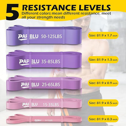 Pull Up Bands, Resistance Bands Set for Pull-Up Assistance, Exercise Bands with Door Anchor & Grip Pads for Men & Women Working Out, Physical Therapy, Muscle Training