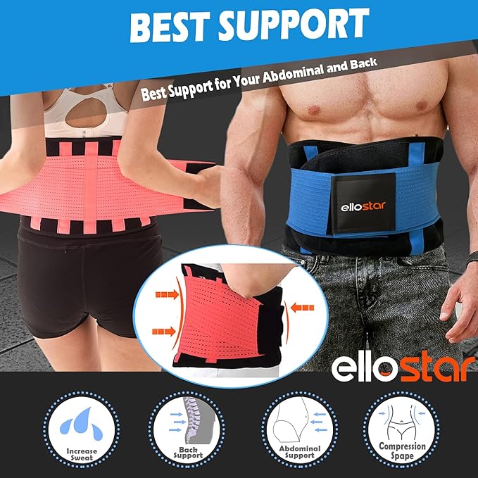 ellostar Women's Waist Trainer: Sweat Band for Belly Fat, Tummy Control, Back Support, Workout Shapewear, Weight Loss Aid