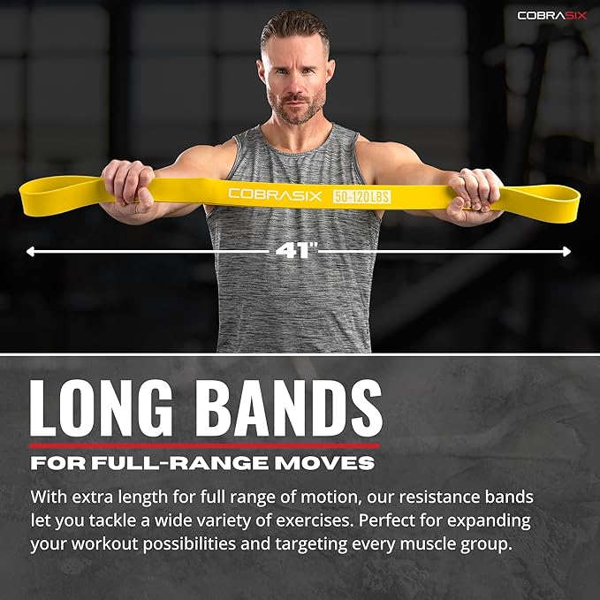 Resistance Bands for Working Out, Long Loop Exercise Bands for Strength Training, Pull Ups Assistance, Physical Therapy, Stretching, Mobility and Home Gym Fitness for Men and Women