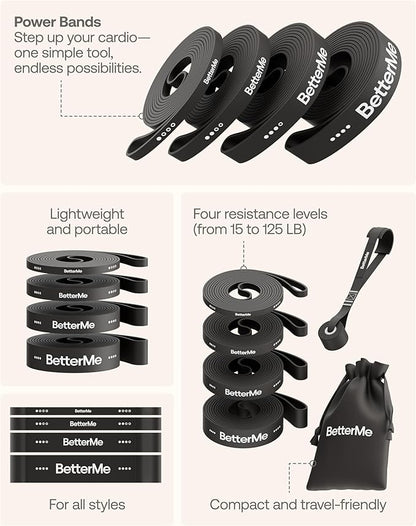 BetterMe Calisthenics Kit - Home Gym Calisthenics Equipment Kit with Parallettes Push Up Bars Resistance Bands and Door Pull Up Bar - At Home Equipment for Strength and Mobility Training