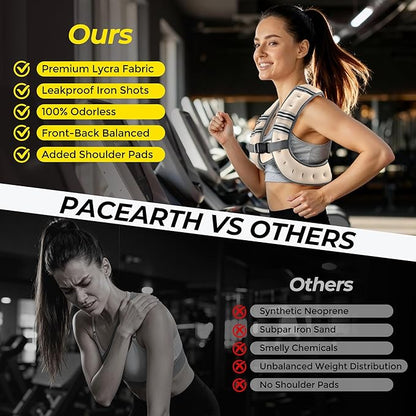 PACEARTH Weighted Vest,6lb/8lb/10lb/12lb/16lb/20lb/25lb/30lb Weight Vest with Reflective Stripe, Body Weight Vests for Women, Men, Weight Loss Workout, Strength Training, Running, Walking, Jogging