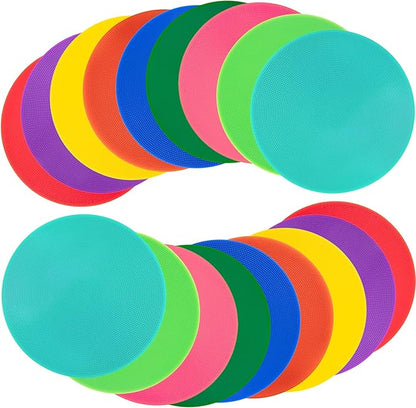 Spot Markers 9 Inch 10 Inch Non Slip Rubber Floor Markers Flat Field Cones Poly Dots for Soccer Basketball Sports Speed Agility Training and Drills