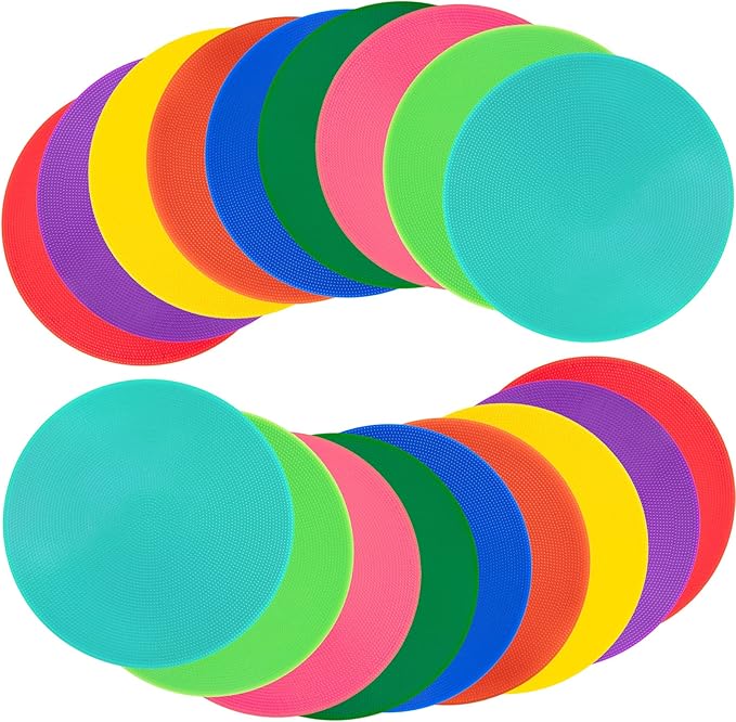 Spot Markers 9 Inch 10 Inch Non Slip Rubber Floor Markers Flat Field Cones Poly Dots for Soccer Basketball Sports Speed Agility Training and Drills
