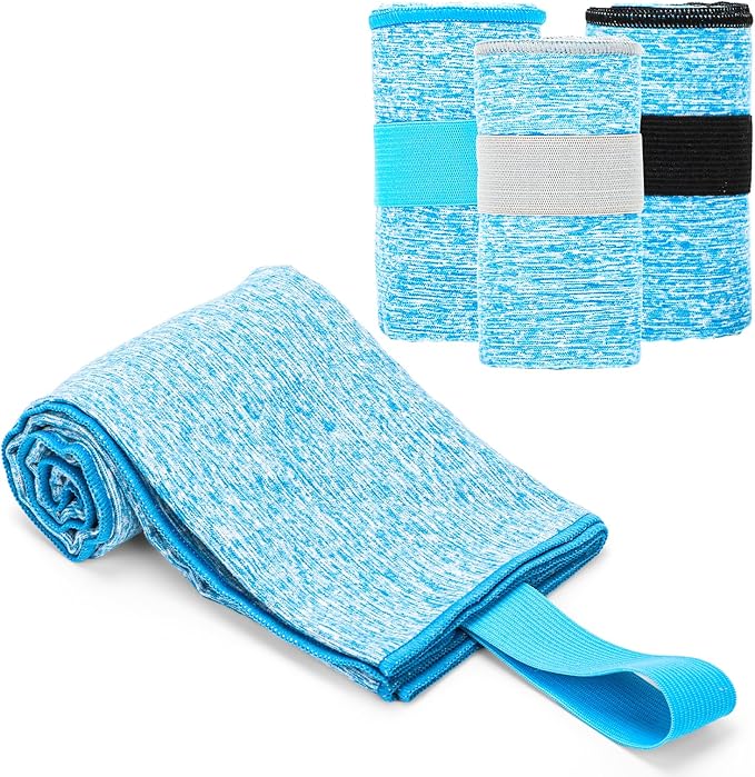 3 Pack Microfiber Gym Towel Quick Dry Sweat Towels Women Men Lightweight Running Cycling Fitness Hiking Tennis Exercise Outdoor Sports Towel(3 Pack(Blue))