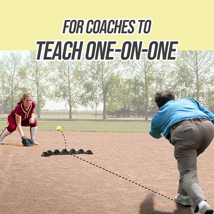 Baseball Softball Training Equipment,Easy to Use Baseball Fielding Trainer for Improving Fielding, Catching and Defensive Skill, Baseball Fielder Mat for Fielder,Catcher with Ground Stake