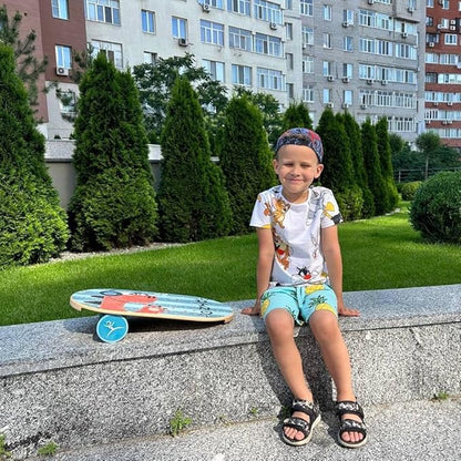 Kids Balance Board with Roller – Wooden Trainer for Children – Fun Indoor Core Strength Game – Improves Balance & Coordination – Multiple Designs