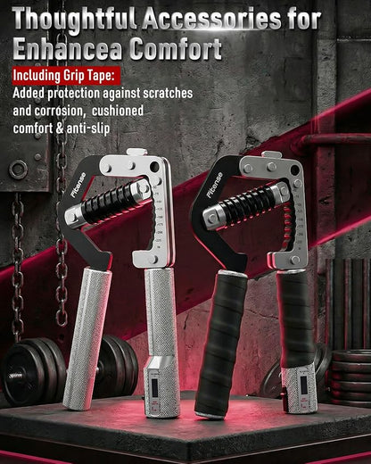 Grip Strength Trainer - Adjustable Hand Gripper Strengthener 8 Levels 50-225 lbs with Counter, Hand Grip Exerciser Wrist Strengtheners, Forearm, Finger & Hand Strength Training for Athletes, Climbers & Rehabilitation