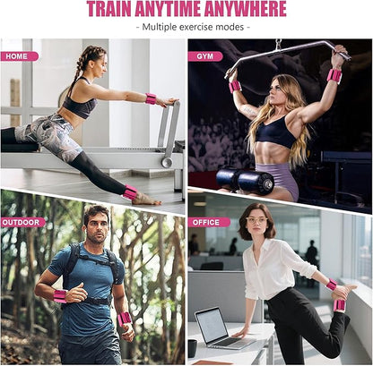 Wrist & Ankle Weights for Women and Men, 2lbs/4lbs Pairs Adjustable Silicone Weighted Bangles for Arm & Leg Workouts, Perfect for Pilates, Barre, Yoga, Walking & Home Fitness 24055