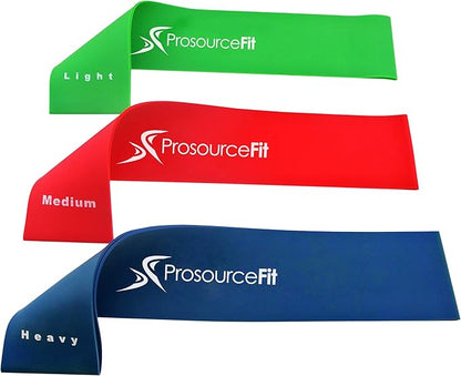 ProsourceFit Loop Resistance Bands Set of 3, 2-inch Wide for Leg Exercises and Physical Therapy
