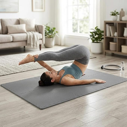 BalanceFrom Puzzle Exercise Mat 1/2" Thick, EVA Interlocking Foam Floor Tiles for Home Gym, Mat for Home Workout Equipment, Floor Padding for Kids, Multiple Sizes and Colors