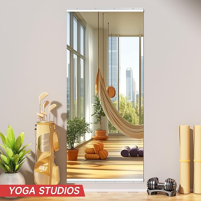 79"x36" Home Gym Mirror with 4MM Tempered Glass - Large Full Body Wall Mirror for Workout & Yoga, Frameless, Shatterproof - Easy Wall Mount Installation Kit Included