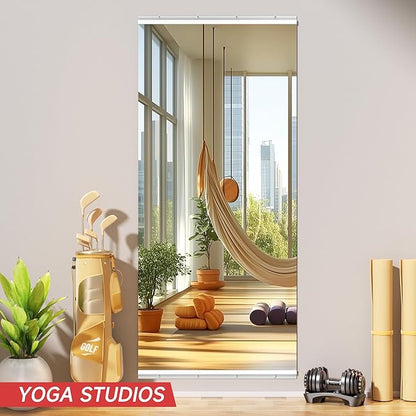 79"x36" Home Gym Mirror with 4MM Tempered Glass - Large Full Body Wall Mirror for Workout & Yoga, Frameless, Shatterproof - Easy Wall Mount Installation Kit Included